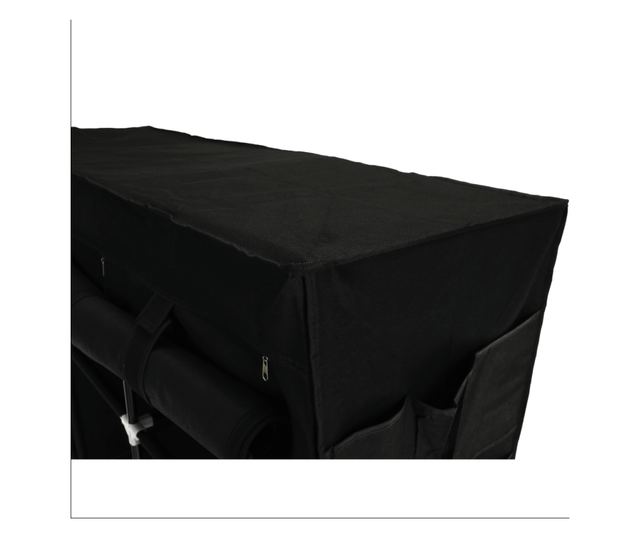 Taron crni metalni tekstilni ormarski organizator 133x45x175 cm