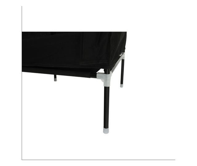 Taron crni metalni tekstilni ormarski organizator 133x45x175 cm
