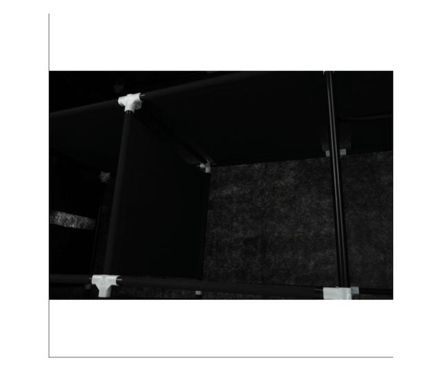 Taron crni metalni tekstilni ormarski organizator 133x45x175 cm