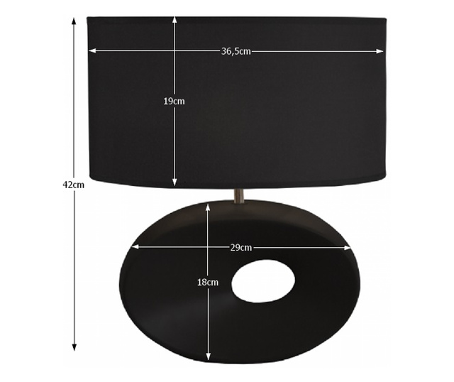 Fekete kerámia lámpa Qenny 37x37x42 cm