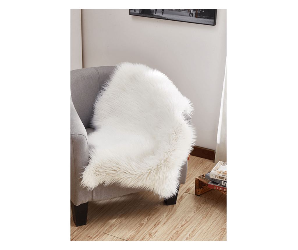 Ebony White umjetni tepih od krzna 90x60 cm - 8