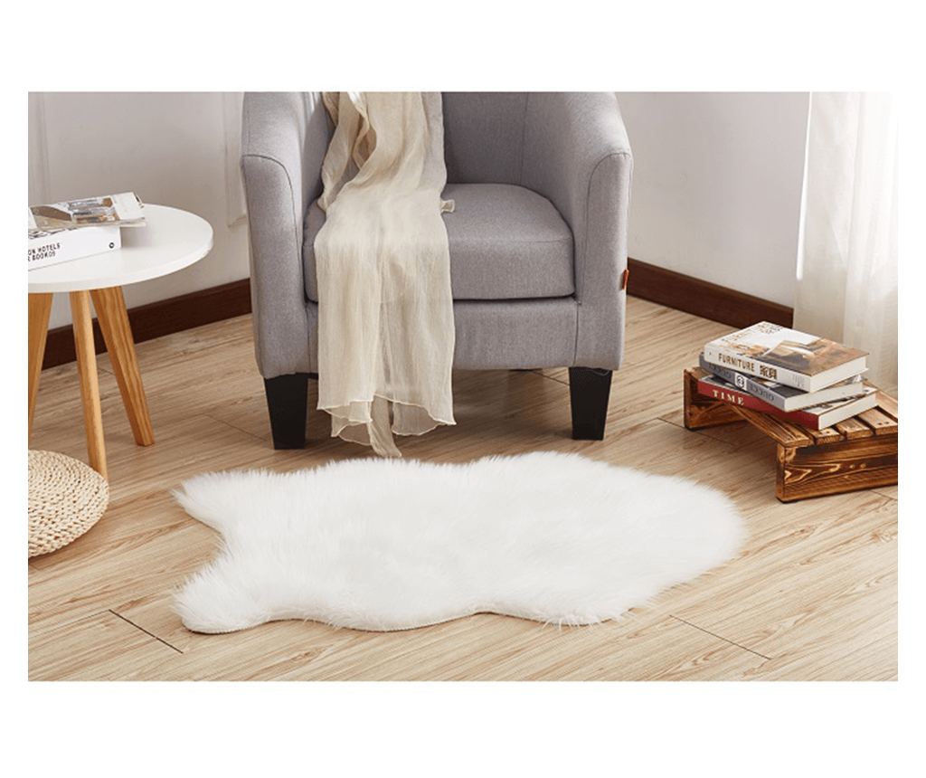 Ebony White umjetni tepih od krzna 90x60 cm - 9