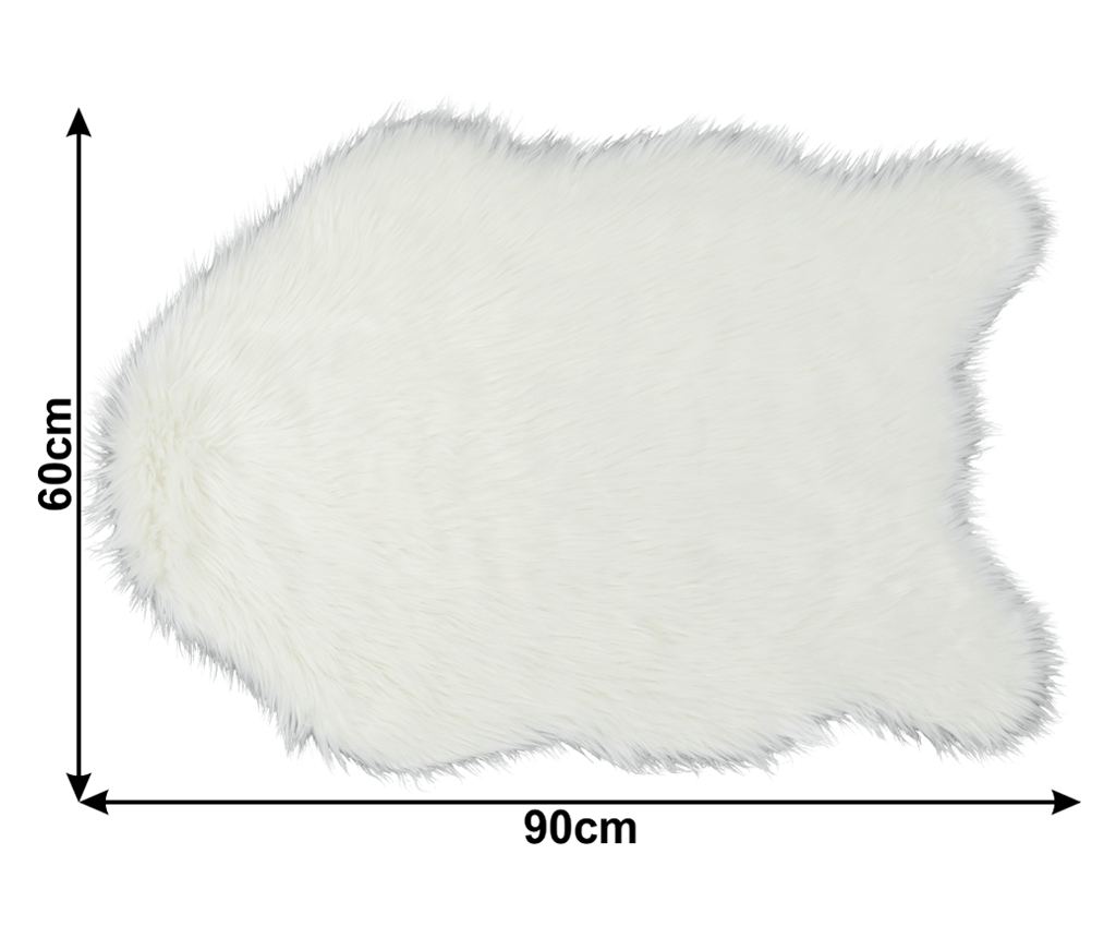 Ebony White umjetni tepih od krzna 90x60 cm - 10