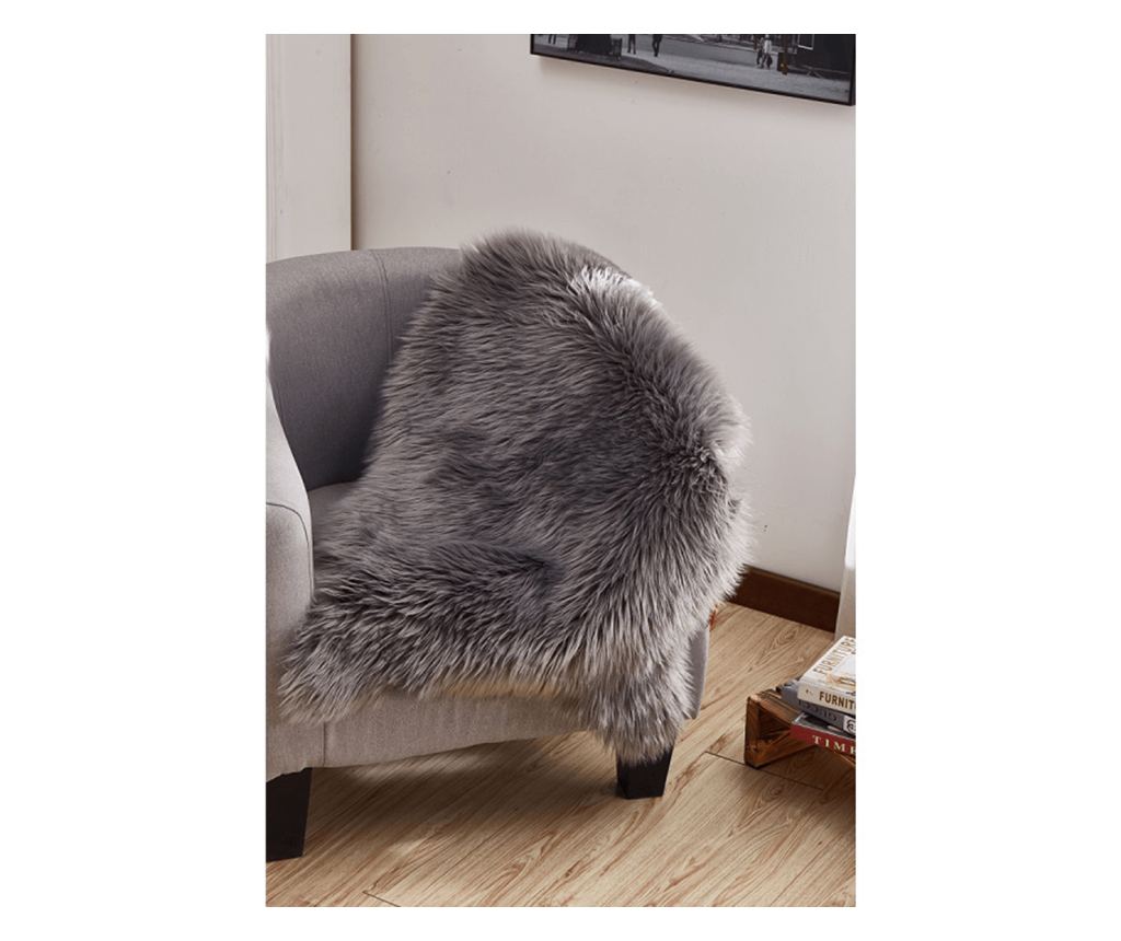 Tepih od umjetnog krzna Ebony Grey, 90x60 cm - 4