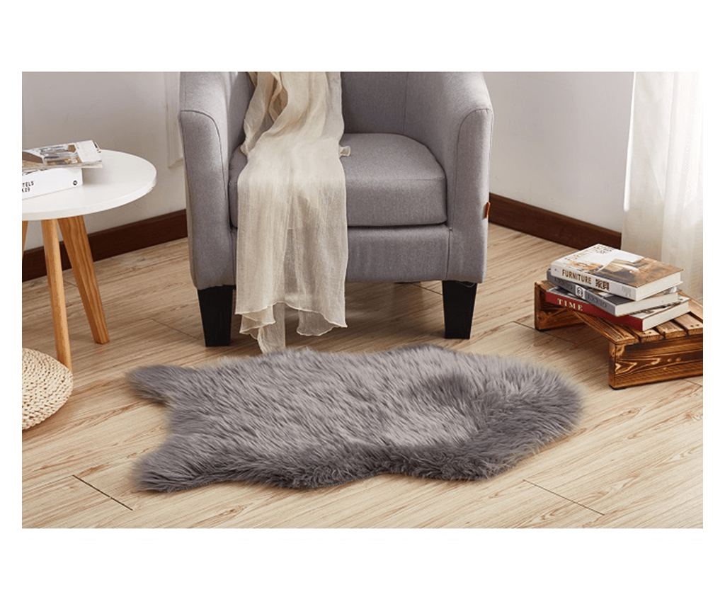 Tepih od umjetnog krzna Ebony Grey, 90x60 cm - 5
