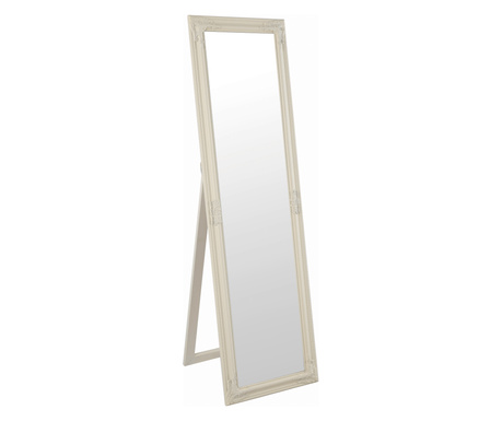 Malkia krem podno ogledalo s drvenim okvirom 36x126 cm