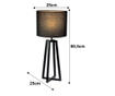 Черна метална и текстилна лампа Qenny 25x25x61 см