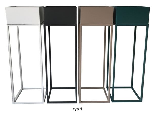 Indize сива метална поставка за саксия 25x25x80 см