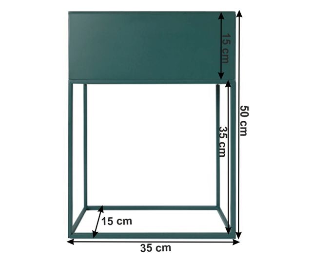 Зелена метална поставка за саксия Indize III 35x15x50 см