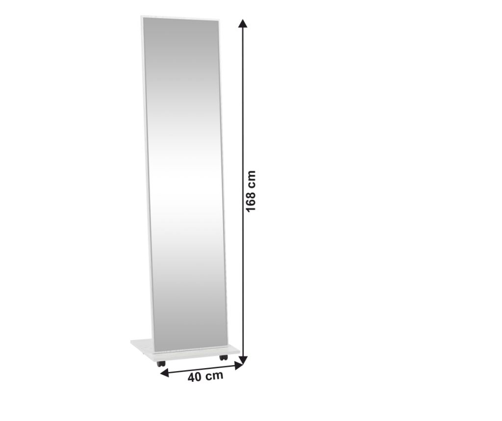 Neptun podno ogledalo s bijelim MDF okvirom 40x168 cm - 2