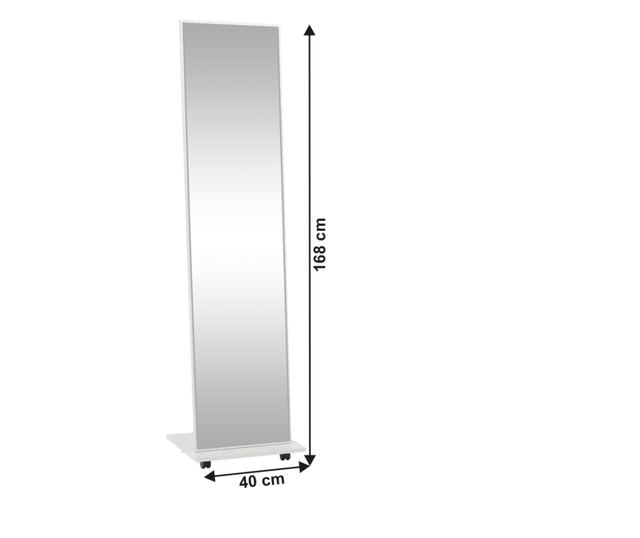 Neptun bijeli mdf okvir za podno ogledalo 40x168 cm