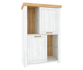 Vitrin mdf craft tölgy aranyfehér Sudbury 98,1x41,8x145,7 cm