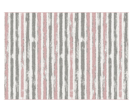 Roza sivo bela tekstilna preproga Karan 57x90 cm