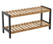 Kontre stalak za cipele od prirodnog bambusa mdf crni 70x26x33,5 cm