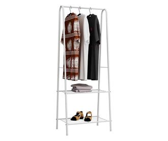 Stalak za odjeću s 2 police bijeli metal Retor 60x35x160 cm