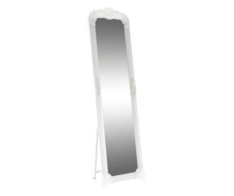 Casius podno ogledalo s bijelim srebrnim plastičnim okvirom 45x170 cm