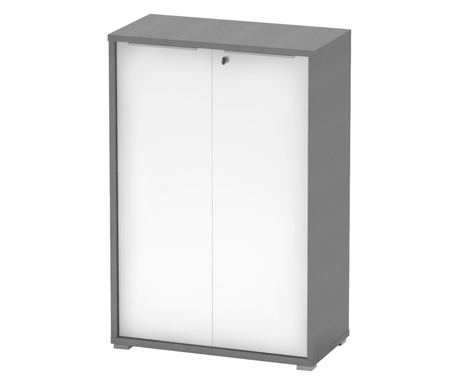 Ντουλάπα 2 πορτών γραφίτης λευκό Rioma 75x38x112,2 εκ.