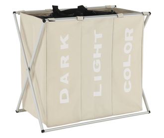 Cos rufe din panza bej Laundry 62x35x60 cm