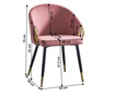 Fotelja ružičasti baršun presvlake zlatne krom noge Donko 55x56x78 cm