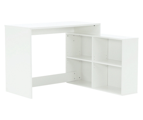 Íróasztal polccal fehér Korner 100/120x29/50x76 cm