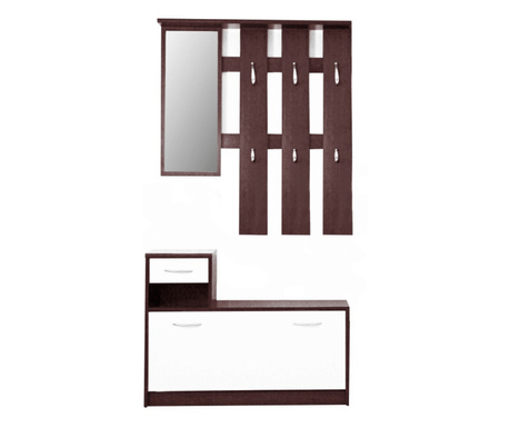 Комплект мебели за антре от мдф бяло венге Mecki 100x26x190 см