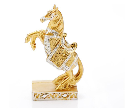Statueta din rasina, lucky horse, auriu, 19 cm