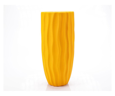 Vaza decorativa, waves, galben, 29 cm