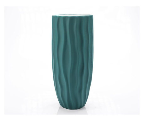Vaza decorativa, waves, verde, 29 cm