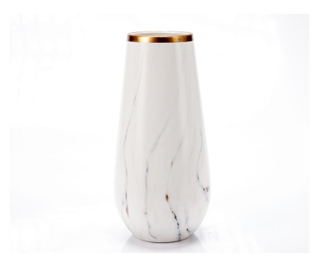 Vaza decorativa, aqua, alb, 24.5 cm
