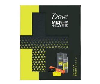 Set Dove Men+Care Self Care Active Fresh: Benzi pentru sport + Antiperspirant spray, 150 ml + Gel de dus, 250 ml