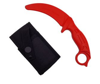Cutit de antrenament IdeallStore®, Tactical Pro, cauciuc, 23.5 cm, rosu, husa inclusa