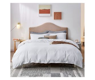 Lenjerie de pat matrimonial cu husa de perna dreptunghiulara, percale alb 125 g/mp, m, bumbac 100% Sofi 1 x 220/240, 1 x 200/220