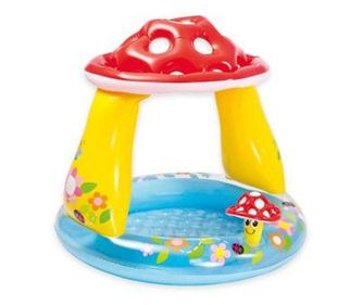 Piscina gonflabila copii, Intex baby, Ciupercuta multicolor, 45 Litri, 102 x 89 cm, 57114