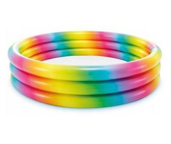 Piscina gonflabila multicolor pentru copii, Intex 58439 Rainbow, 330 Litri, 147 x 33 CM