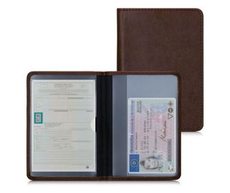 Husa pentru documente auto, Kwmobile, Maro, Piele ecologica, 50103.18