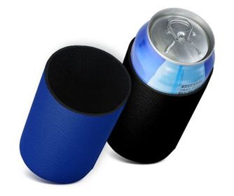 Комплект от 2 термокалъфа за дози от 330-355 ml, Kwmobile, черно/синьо, неопрен, 55143.03