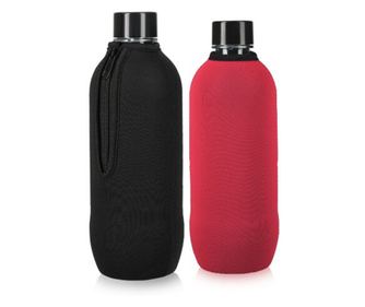 Комплект от 2 хладилни якета за бутилки SodaStream, Kwmobile, черно/червено, неопрен, 58832.01