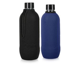 Комплект от 2 хладилни якета за бутилки SodaStream, Kwmobile, черно/синьо, неопрен, 58832.02