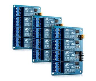 Комплект от 3 релейни модула с 4 канала 5V за Arduino Raspberry Pi, Kwmobile, многоцветен, електронни компоненти, 38814