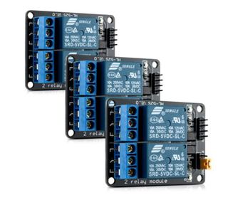 Комплект от 3 2-канални релейни модула за Arduino Raspberry Pi, Kwmobile, многоцветни, електронни компоненти, 38813
