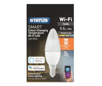 LED izzó, intelligens világítás, állítható fényhőmérséklet, E14, 5,5W