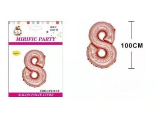 Korallfólia lufi, Mirific Party, Szám, 8 év, 100 cm