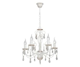 Candelabru Elijah 5xE14, 53x53x78 cm, alb, auriu