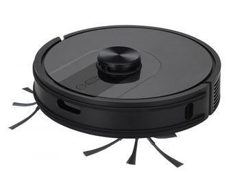Прахосмукачка робот Finlux PRO-777WIFI, Smart, Wi-Fi, Сухо и мокро почистване, Лазерен сензор, Контейнер, Черен
