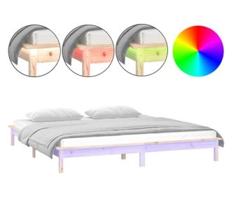 Рамка за легло с LED осветление 120x200 см масивно дърво