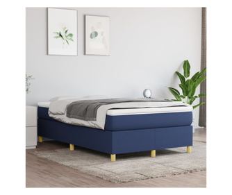 Пружинен матрак с кутия, син, 120x200 см, текстил