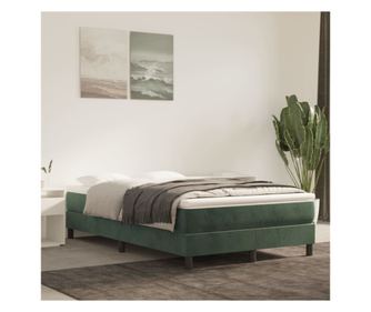 Saltea de pat cu arcuri, verde închis, 120x200x20 cm, catifea