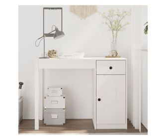 Bijeli stol, 100x50x75 cm, masivno borovo drvo