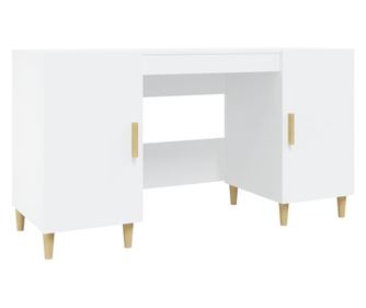 Birou, alb, 140x50x75 cm, lemn compozit