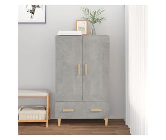 Dulap înalt, gri beton, 70x31x115 cm, lemn compozit
